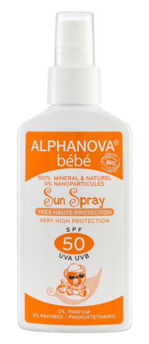 Spray solaire bébé SPF 50 très haute protection sans parfum 125g